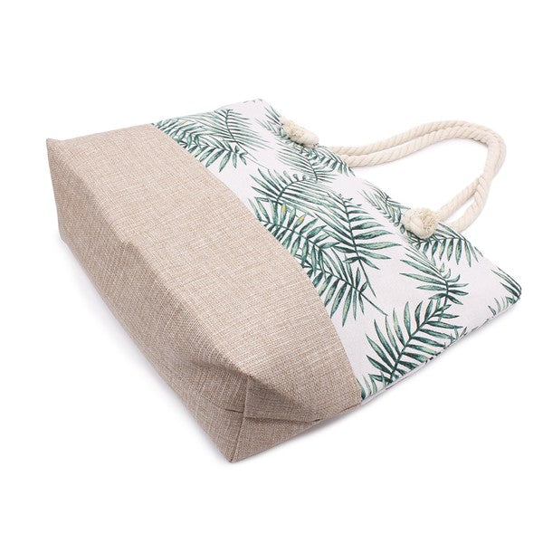 Tropical Leaf Beach Tote Bag
