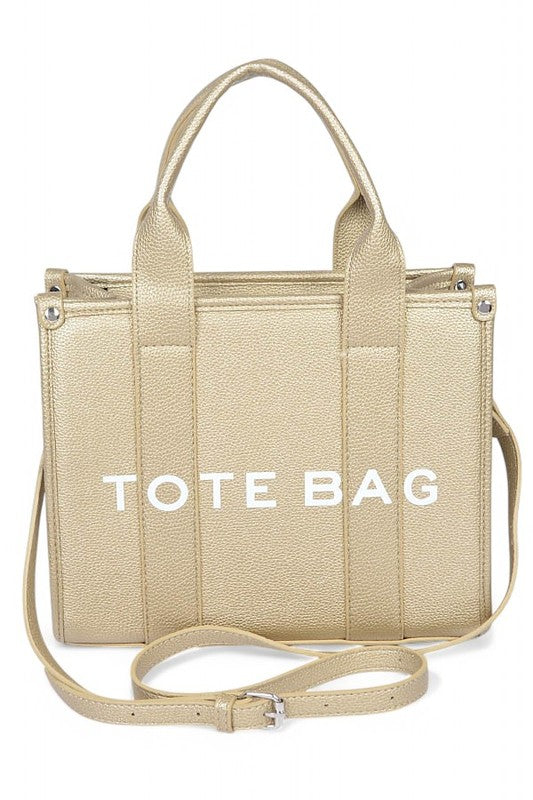 Faux Leather Small Fashion Tote Bag