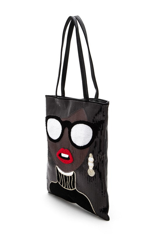 Classy Girl Sequins Oversize Tote Bag