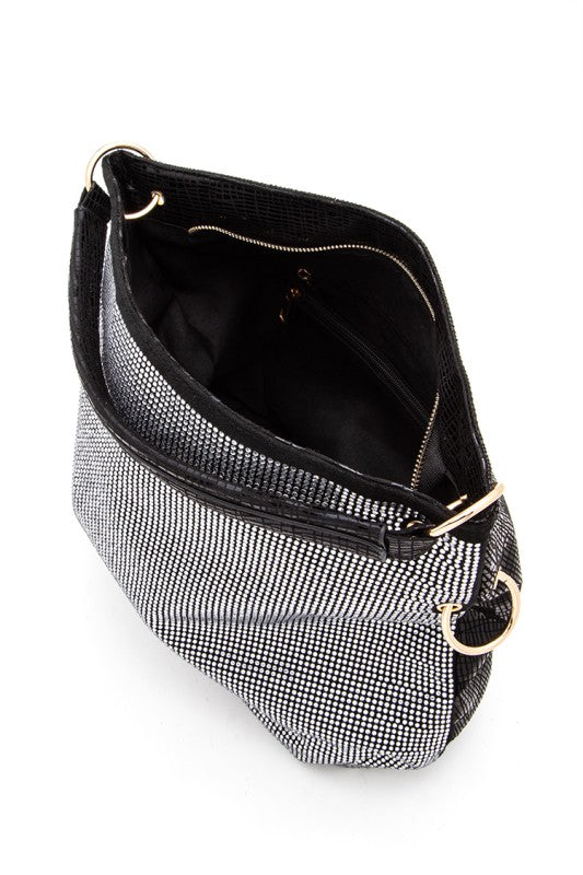 Rhinestone Top Handle Tote Bag
