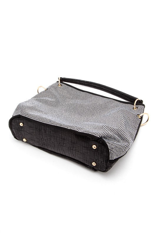 Rhinestone Top Handle Tote Bag