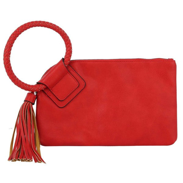 Fashion Cuff Tassel Wristlet Clutch