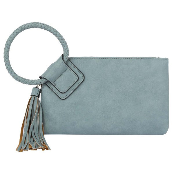 Fashion Cuff Tassel Wristlet Clutch