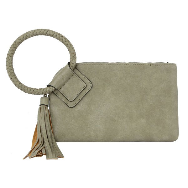 Fashion Cuff Tassel Wristlet Clutch