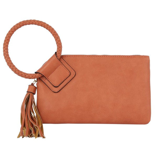 Fashion Cuff Tassel Wristlet Clutch