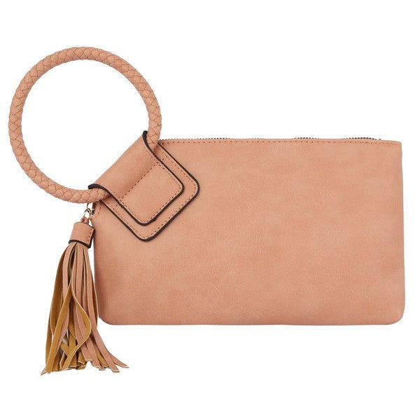 Fashion Cuff Tassel Wristlet Clutch