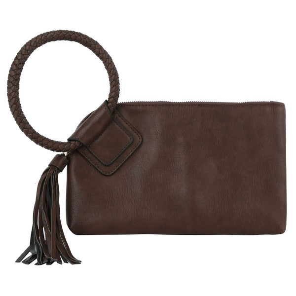 Fashion Cuff Tassel Wristlet Clutch
