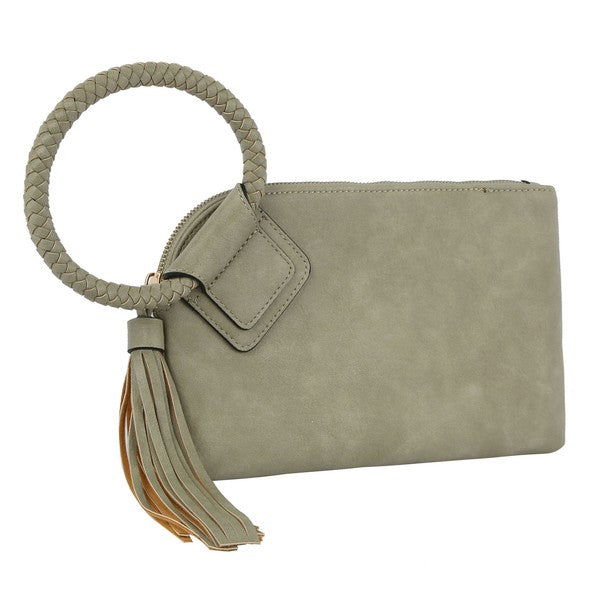 Fashion Cuff Tassel Wristlet Clutch