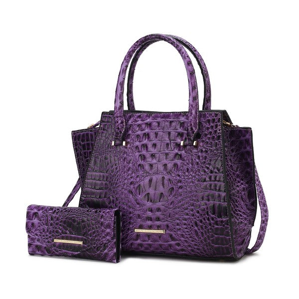MKF Viridiana Croc-Embossed Tote Bag