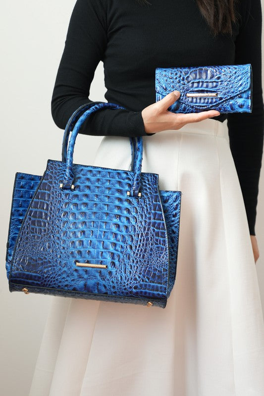 MKF Viridiana Croc-Embossed Tote Bag