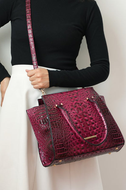 MKF Viridiana Croc-Embossed Tote Bag