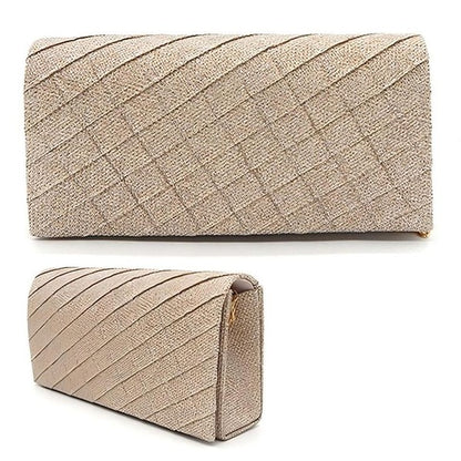 Glitter Quilted Evening Clutch Bag