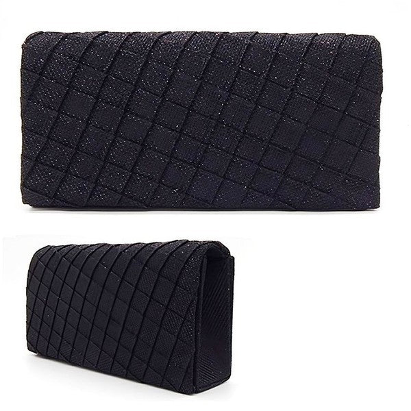 Glitter Quilted Evening Clutch Bag