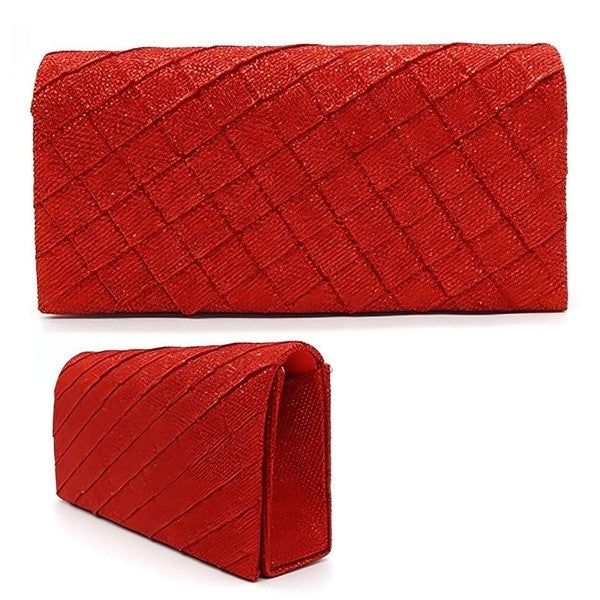 Glitter Quilted Evening Clutch Bag
