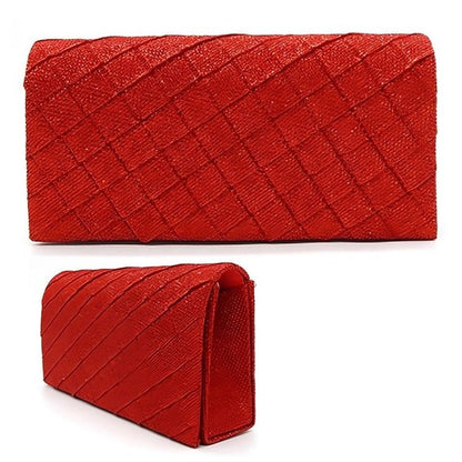 Glitter Quilted Evening Clutch Bag