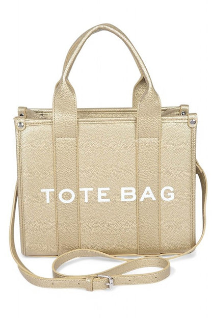 Faux Leather Small Fashion Tote Bag