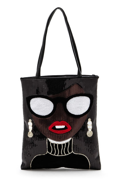 Classy Girl Sequins Oversize Tote Bag