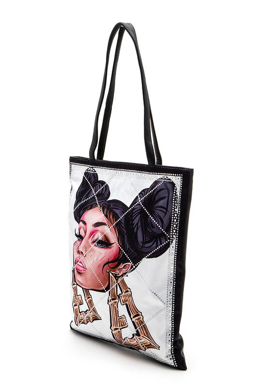 Crystal Embellished Cool Girl Tote Bag