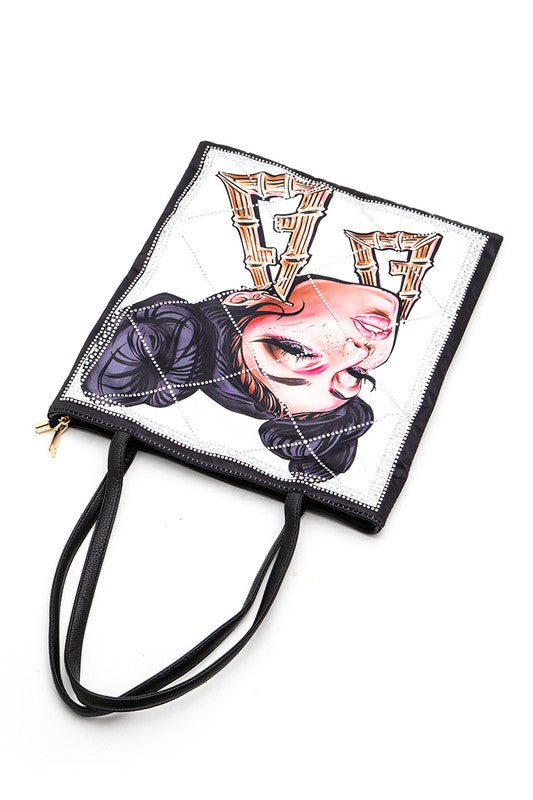 Crystal Embellished Cool Girl Tote Bag
