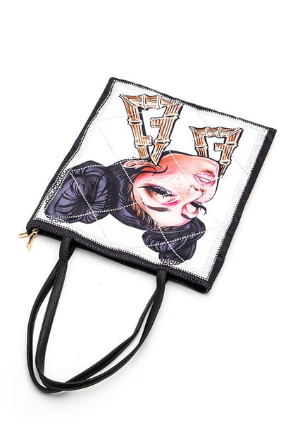 Crystal Embellished Cool Girl Tote Bag