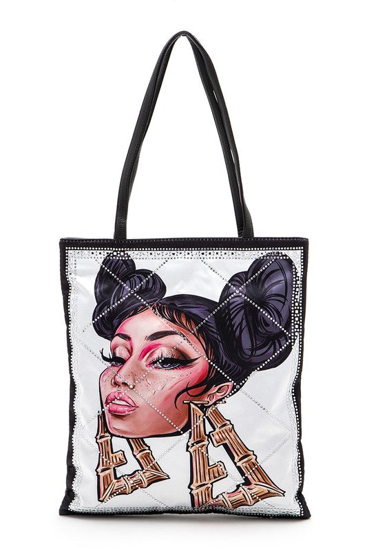 Crystal Embellished Cool Girl Tote Bag