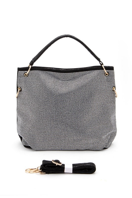 Rhinestone Top Handle Tote Bag