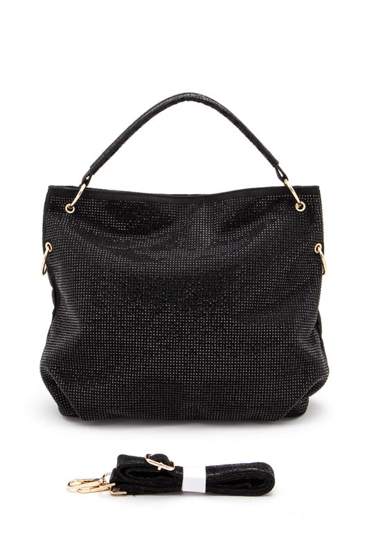 Rhinestone Top Handle Tote Bag
