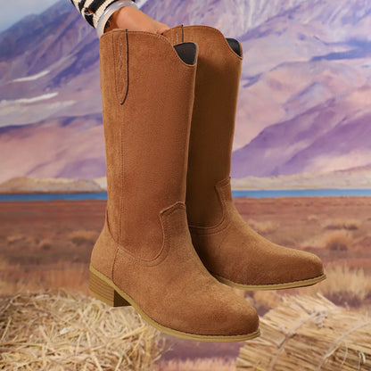 Suede Block Heel Boots