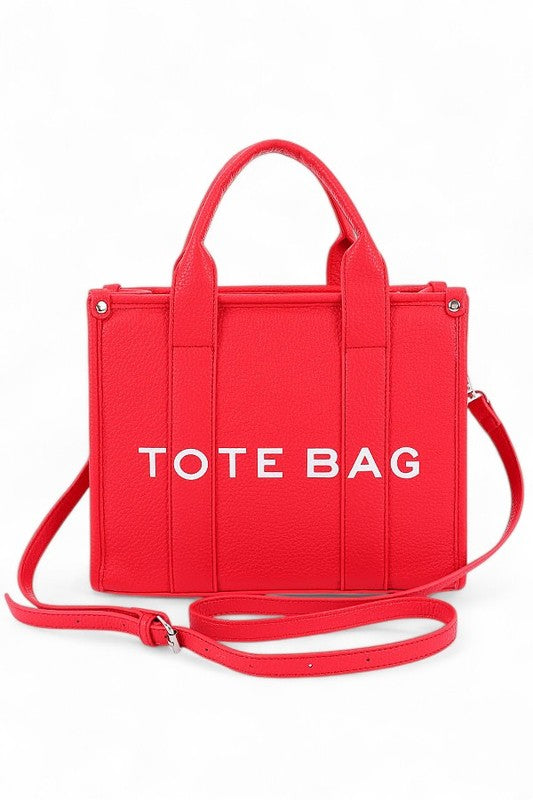 Faux Leather Small Fashion Tote Bag