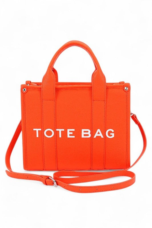 Faux Leather Small Fashion Tote Bag