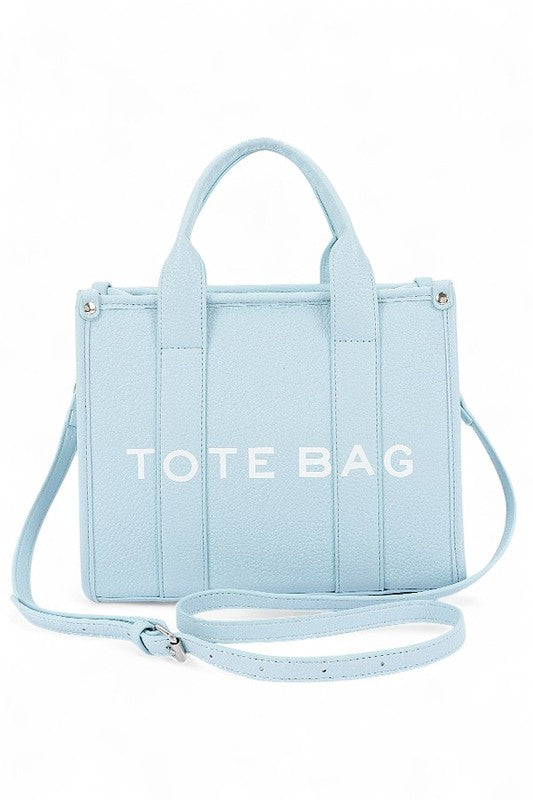 Faux Leather Small Fashion Tote Bag