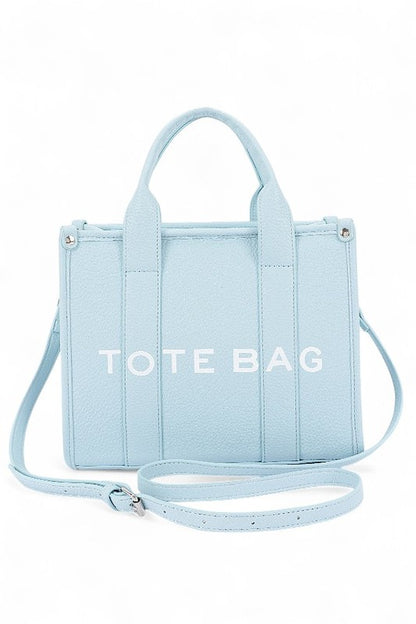 Faux Leather Small Fashion Tote Bag