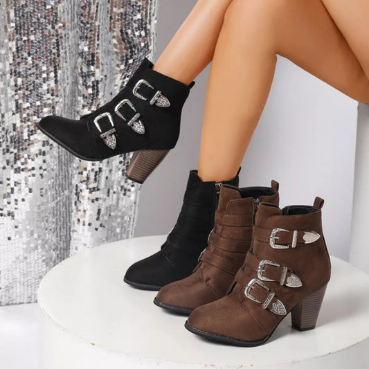 Pointed Toe Block Heel Boots – Chic & Comfortable Footwear