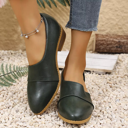 Point Toe Block Heels Loafers
