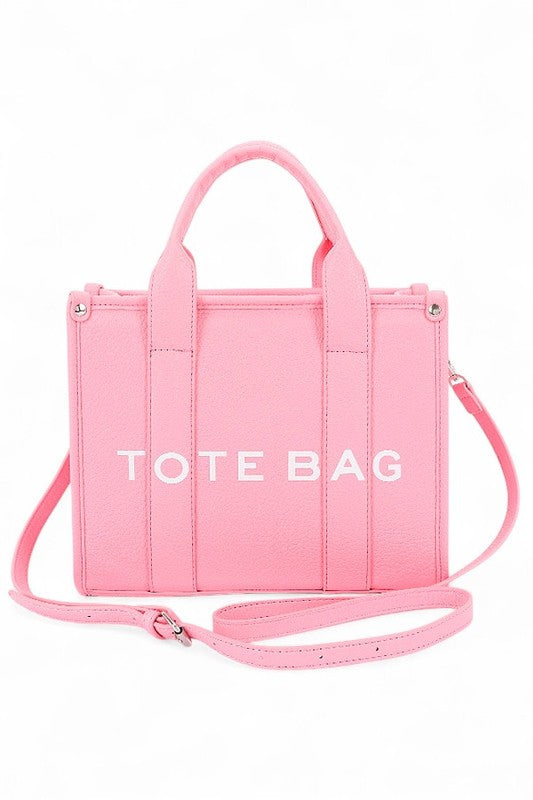 Faux Leather Small Fashion Tote Bag